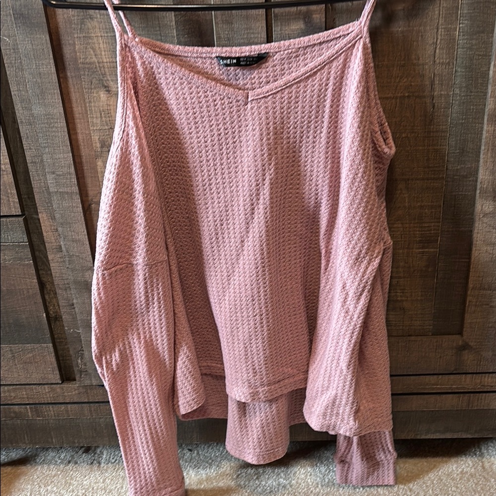 Pink Waffle Knit Sweater